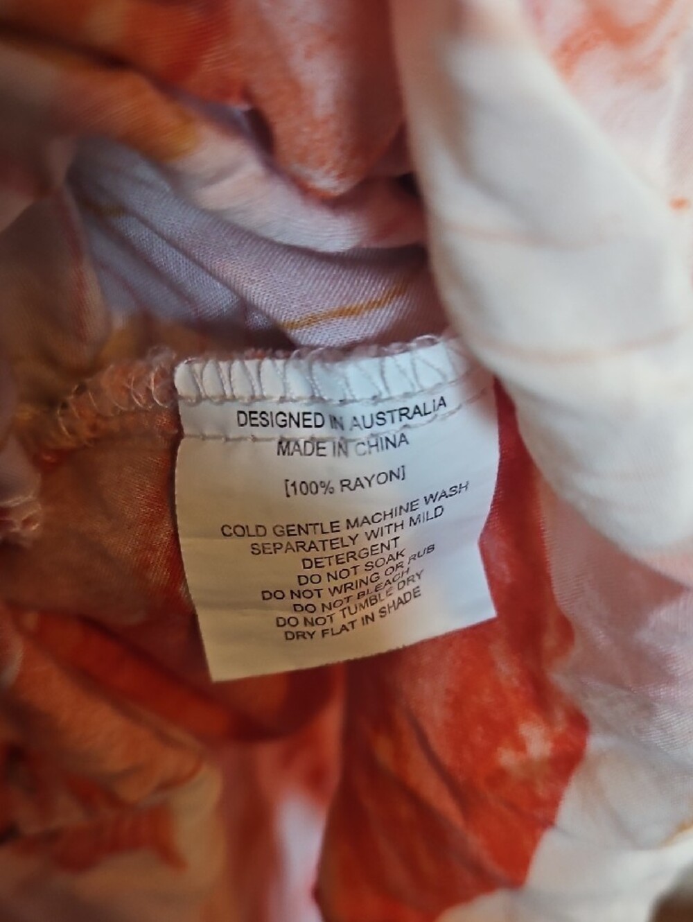 Abel The Label Pink & Orange Floral V-Neck Midi Dress L - Picture 5 of 5